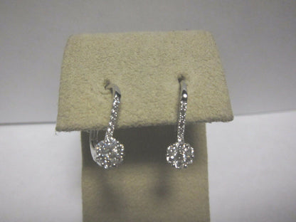 .58 CT ROUND DIAMOND EARRING SOLID PIECE GOLD EARRING HUGGIE STYLE