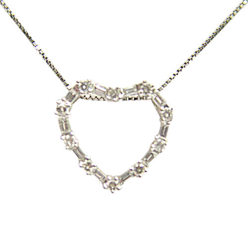 DIAMOND HEART PENDANT INCLUDED 20 INCH WHITE GOLD BOX