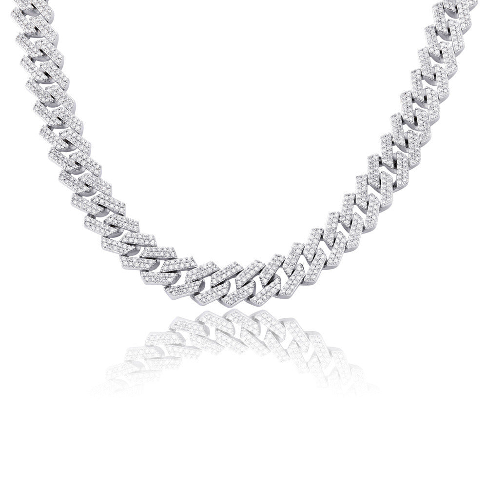 Diamond Shaped Cuban Chain Hip Hop Men'S Necklace
