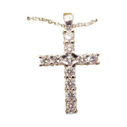DIAMOND ROUND BRILLIANT SHAPE CROSS PENDANT INCLUDED CHAIN