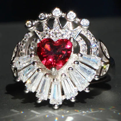 Luxury 925 Silver Sapphire Ring Natural Gemstones Ruby Ring Birthstone Engagemen