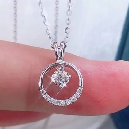 Elegant 4 Claws round Cut 2.0CT Diamond round Pendant Necklace for Women Proposa