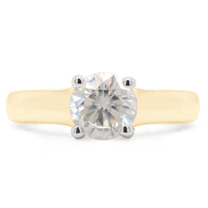 1 Carat 6.5MM round Cut Lab Created Moissanite Diamond Solitaire Engagement Ring