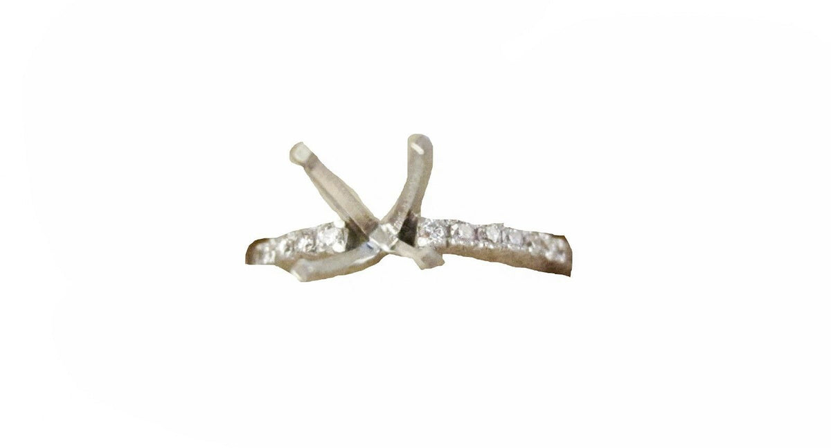 DIAMOND 4 PRONG HALF WAY SET DIAMOND FOR 4.00 MM STONE DIAMOND ENGAGEMENT
