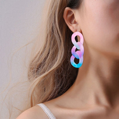 Loop Earrings for Women Trendy Color Elegant Retro Temperament Fashion Earrings