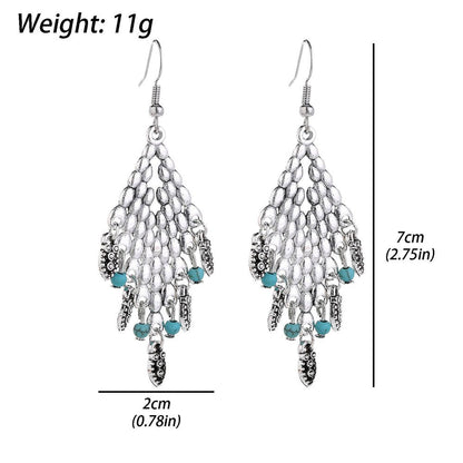 Large Gold Earrings Bohemian Retro Diamond Drop-Shaped Earrings Earrings Pendant
