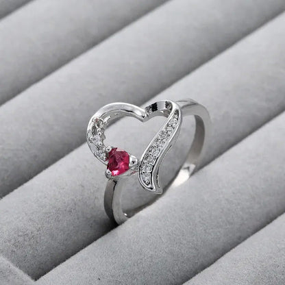 925 Sterling Silver Wedding Jewelry Natural Ruby Gemstone Promise Ring