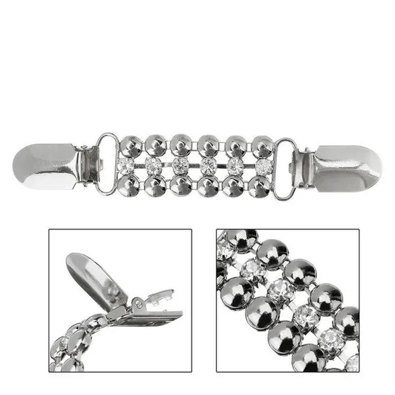 Hollow Crystal Brooch for Women Cardigan Clip Brooch Shawl Clip/ Scarf Clip Swea
