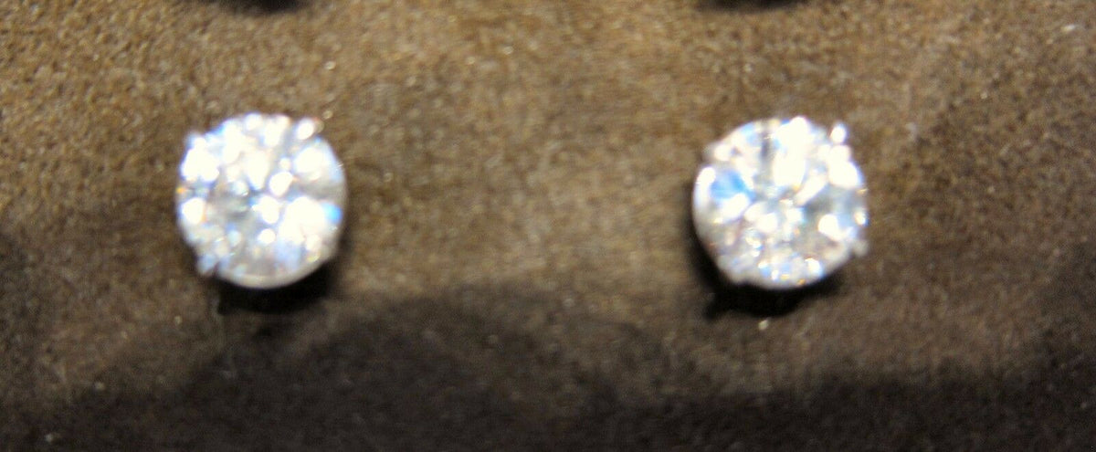 DIAMOND STUD EARRING ROUND BRILLIANT DIAMOND TWO, 2.45 CT TOTAL WEIGHT EARRING