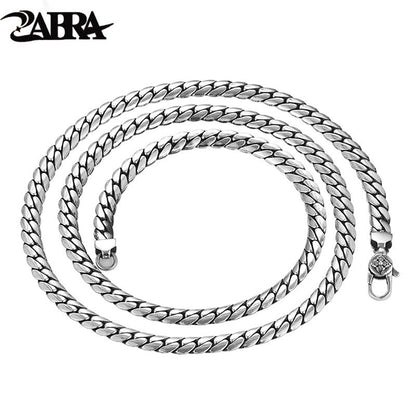 2022 New Solid S925 Silver Jewelry Fashion Retro Personality Flat Chain 5MM