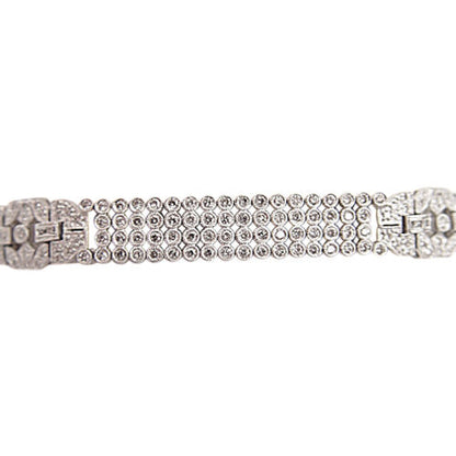 ROUND BRILLIANT CUT DIAMOND ANTIQUE STYLE CHANNEL PRONG SET DIAMOND BRACELET