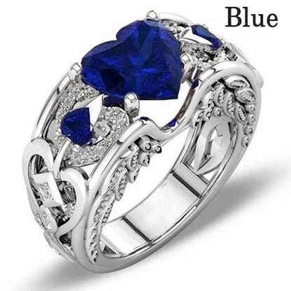 New Exquisite Women'S Fashion Couple'S Ring 925 Sterling Silver Natural Morganit