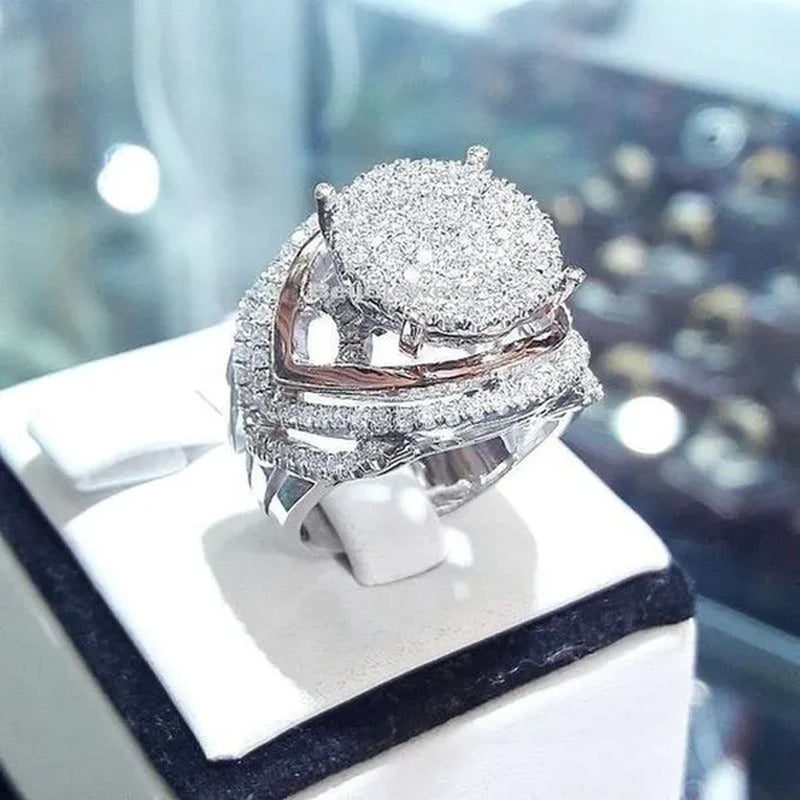 Dazzling 925 Sterling Silver Ring Natural Gemstone White Sapphire Diamond Weddin