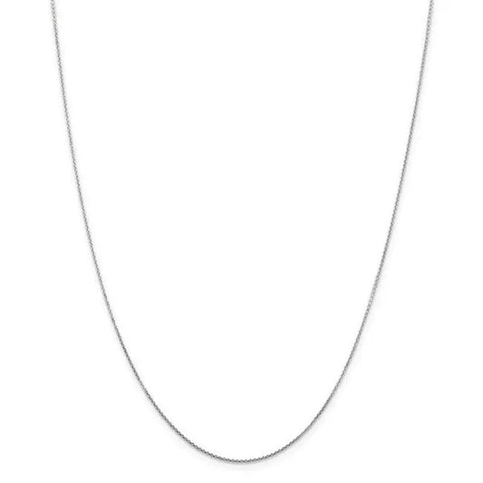 Finest Gold 0.80 Mm X 20 In. 14K White Gold Diamond-Cut Cable Chain