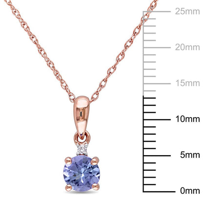 Miabella Women'S 1/2 Carat T.G.W. Tanzanite and Diamond Accent 10Kt Rose Gold So