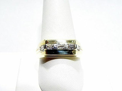 DIAMOND 5 BAGUETTE SHAPE DIAMOND MENS RING