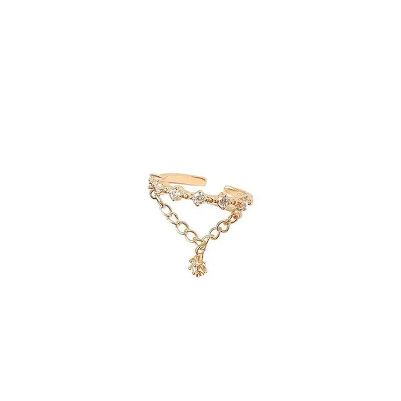 Elegant Pearl Rhinestone Open Statement ,Double Layer Crystal Rhinestone ,Adjust