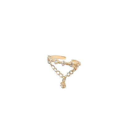Elegant Pearl Rhinestone Open Statement ,Double Layer Crystal Rhinestone ,Adjust