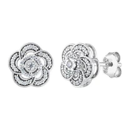 0.20 CT. T.W. Diamond Flower Earrings in 14K Gold
