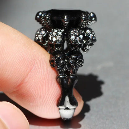 Black Glod Filled 925 Silver Natural Gemstones Black Sapphire Wedding Birthstone