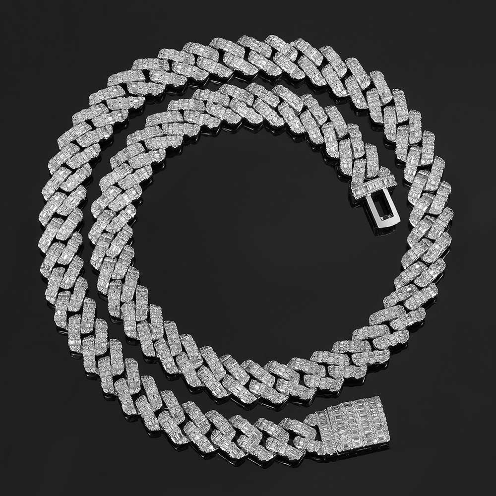 Hip Hop Square Circle Mixed Inlay 10Mm Diamond Cuban Necklace