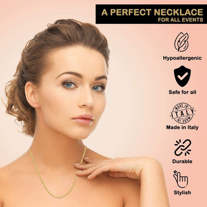 10K Gold Rope Chain Necklace, 10K Yellow Gold Diamond Cut Braided Twist 1.5MM 2M