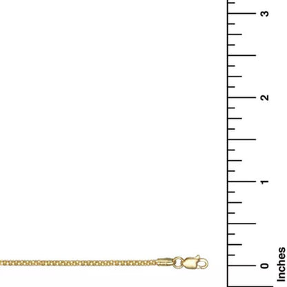 14K Yellow Gold Mirror Cut Popcorn Chain