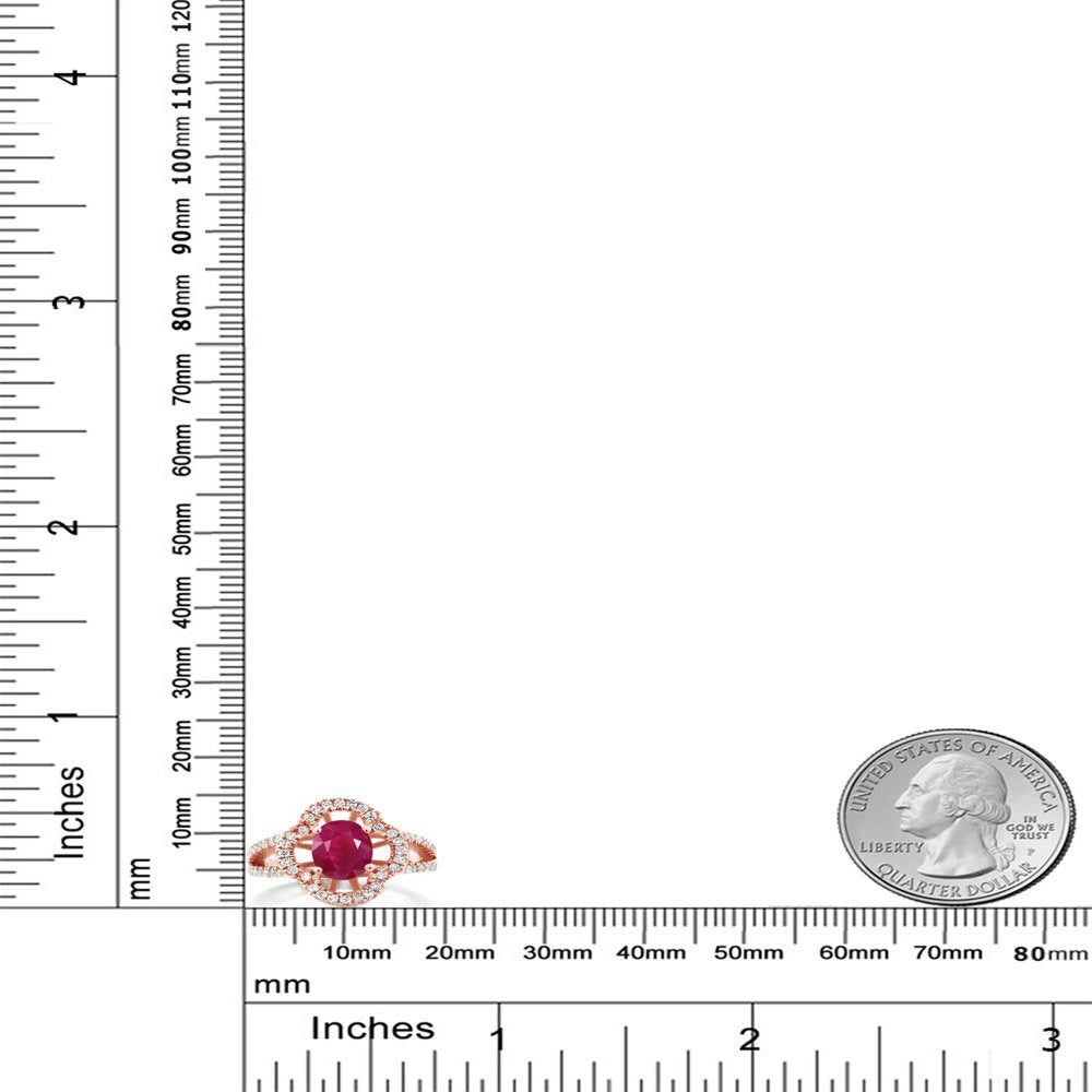 1.97 Ct Oval Red Ruby 18K Rose Gold Plated Silver Ring