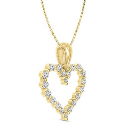 0.23 CT. T.W. Diamond Heart Pendant in 14K Gold
