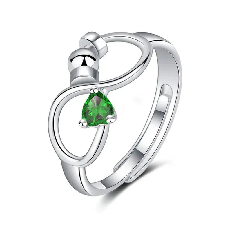 Fashion Accessories Women Jewelry Adjustable Ring Heart Ring Crystal Ring Births