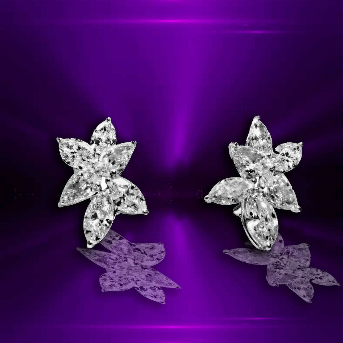 DIAMOND EARRING FOUR PEAR SHAPE TOTAL EIGHT MARQUISE TOTAL DIAMOND HUGIE EARRING