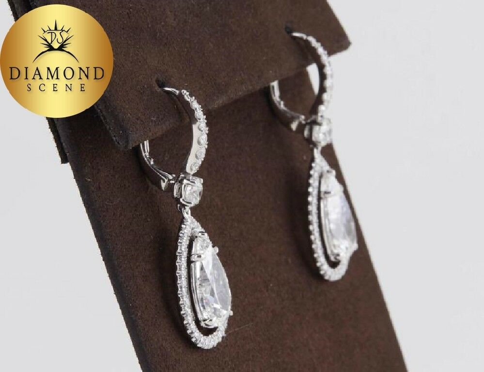 GIA Certified Pear Shaped Diamond Drop Earrings
