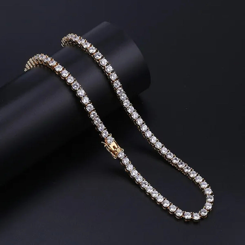 Necklace for Women Gorgeous Men'S Gold Tennis Chain Icy Diamonds Hip Hop Choker