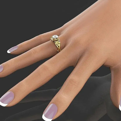 White Sapphire Floral Ring Charming Diamond Princess Rings Exquisite Fashion Flo