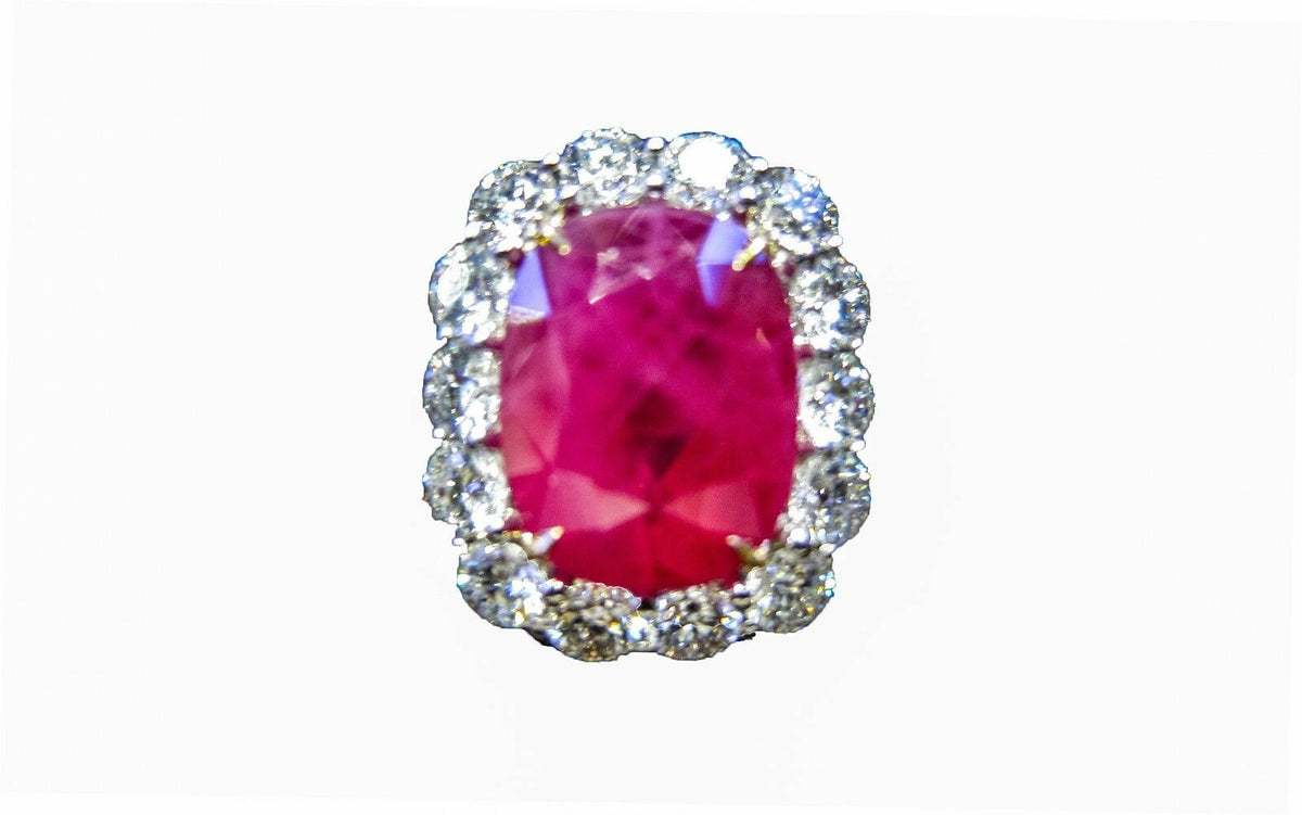 GRS CERTIFIED RUBY CUSHION SHAPE 13.80 LENGTH X11.30 WIDTH X7.05MM DEPTH DIAMOND