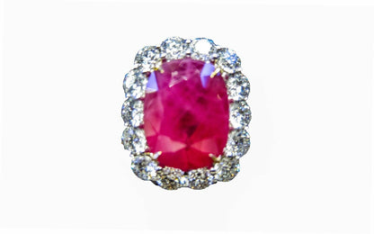 GRS CERTIFIED RUBY CUSHION SHAPE 13.80 LENGTH X11.30 WIDTH X7.05MM DEPTH DIAMOND