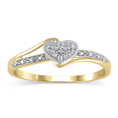 Diamond Accent (I3 Clarity, J-K Color) Hold My Hand Diamond Heart Promise Ring i