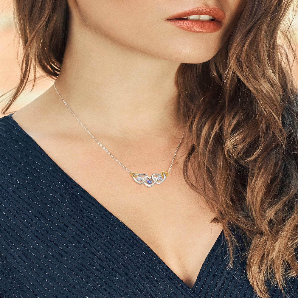 925 Silver and 10K Yellow Gold Lab Grown Diamond Pendant Necklace Tanzanite Crea