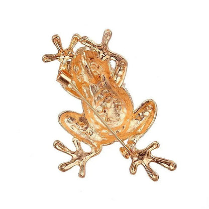 Personality Cute Frog Diamond Brooch Pin