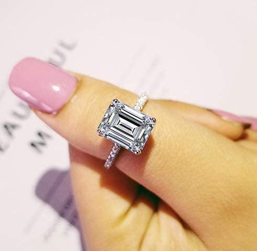 Jewelry 3 Carat CZ Engagement Rings Simulated Diamond Engagement Ring for Women