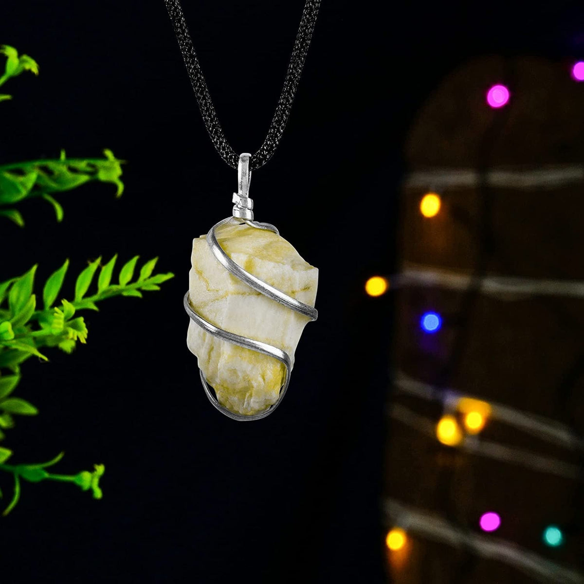 Serpentine Crystal Necklace - Pendant Necklace - Crystal Stone - Crystal Pendant