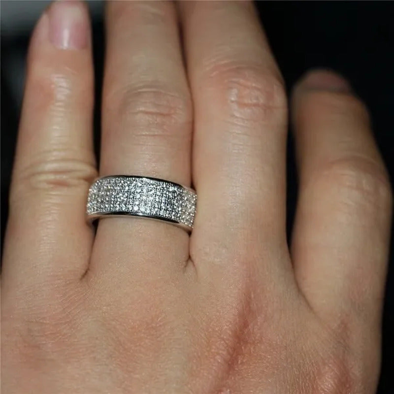 Luxury Woman Fashion Accessories Shiny Gold Color Ring Crystal Zircon Jewelry fo