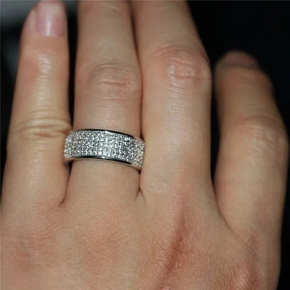Luxury Woman Fashion Accessories Shiny Gold Color Ring Crystal Zircon Jewelry fo