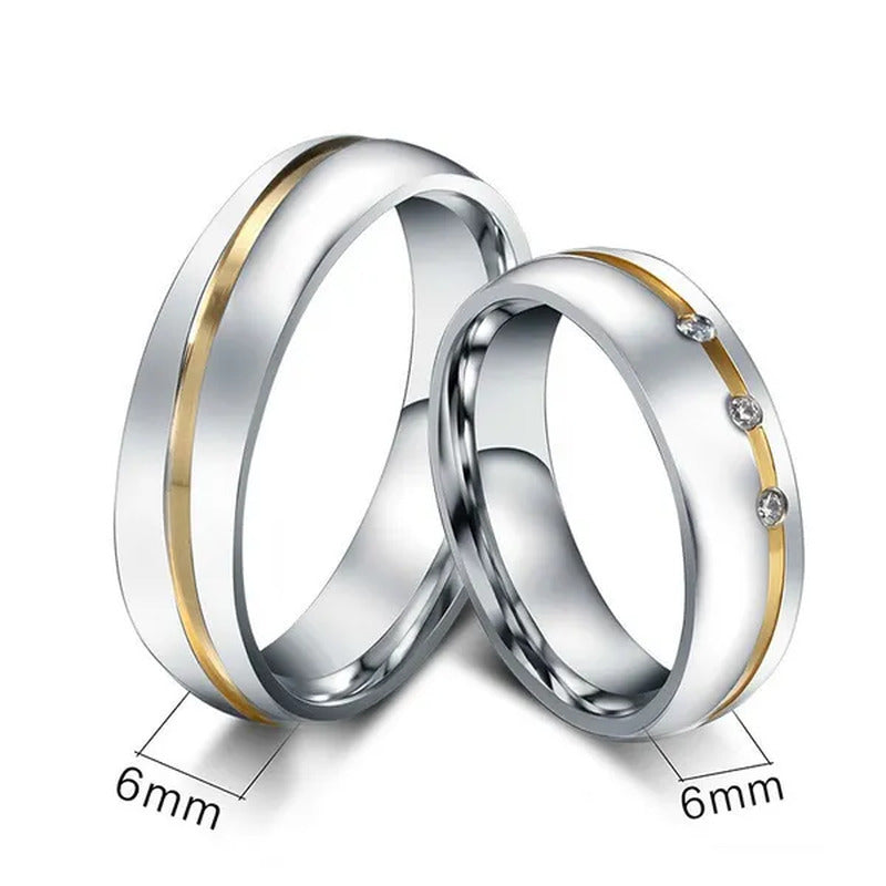 Fashion Couple Rings Diamond Ring Unique Stainless Steel Rings Jewlery Charm Dia