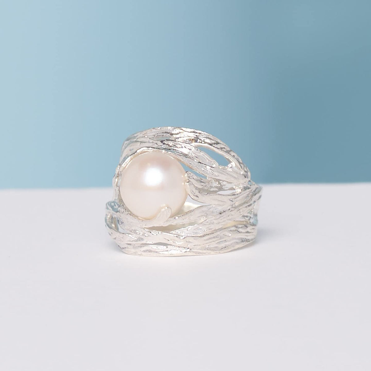 Silpada 'Nested Cultured Pearl' 9.5-10 Mm Freshwater Cultured Pearl Ring in Ster