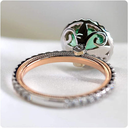 Gemstone Birthstone Sapphire Emerald Halo Statement Engagement Rings for Women,