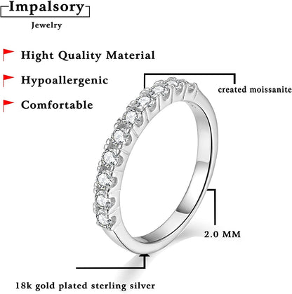 Moissanite Eternity Ring, Wedding Band for Women 0.4Ct Moissanite Lab Created Di