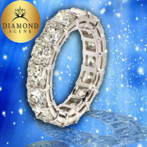 Cushion Cut Diamond Eternity Band set in Platinum 6.93 ct Platinum