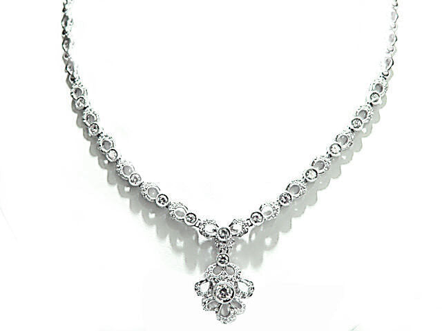 ROUND BRILLIANT DIAMOND NECKLACE 2.40 CT DETACHEABLE PIECE