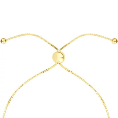 Diamond Cut Curved Bar Bolo Bracelet in 14K Yellow Gold